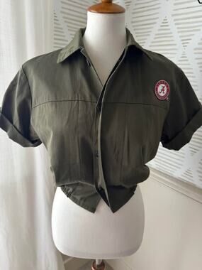 Sojara Vintage XS/Small Vintage Upcycled Alabama Cropped Short Sleeve Jacket Top